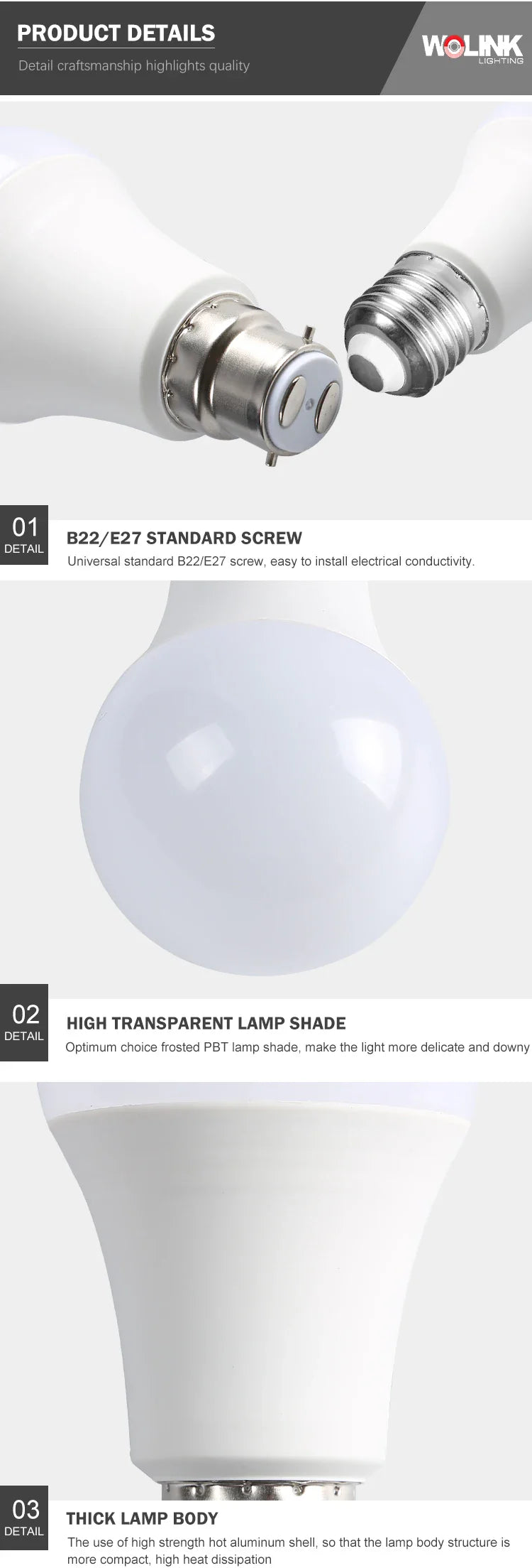 KTX-490195 E27 LED Light Bulb, 12V, Available in 5W, 7W, 9W, 12W Options