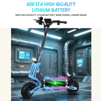 Foldable 60V 5600W 27Ah Battery Two-Wheel Electric Scooter with 40-60km Range and 75km/h Max Speed for Adults