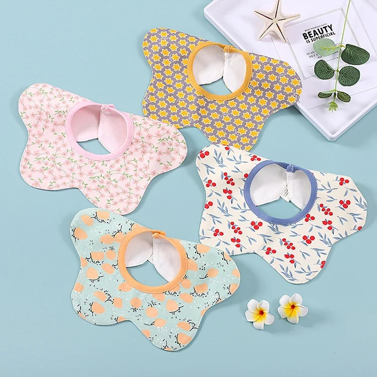 HKM-966419 Wholesale Baby Bib Printed Pattern Spring Summer Waterproof Wool 360° Rotatable Children's Saliva Towel Kids