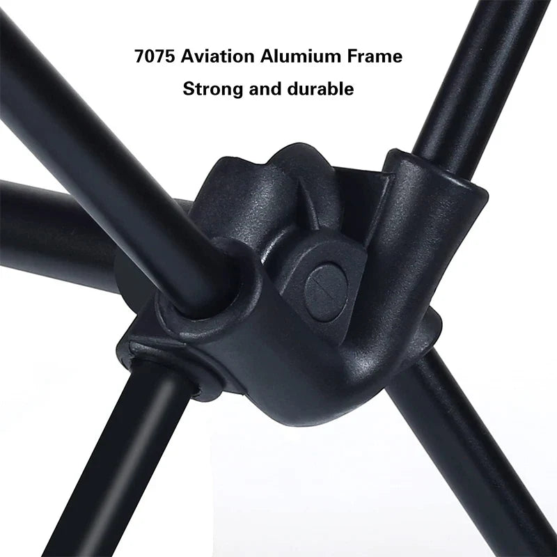 HKM-585043 Portable 7075 Aluminum Folding Moon Chair for Outdoor Activities, Includes Carry Bag