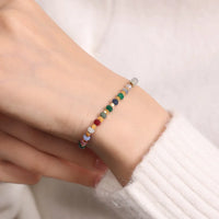 HKM-625235 Gold Plated Coffee Bean Chain Natural Stone Green Red Agate Beads Chokers Necklace Jewelry for Women