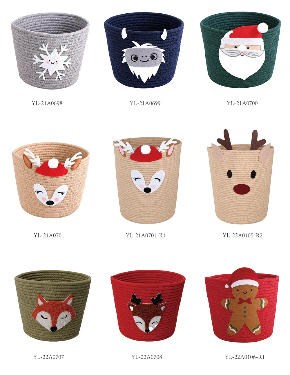 HKM-915667 Cute Cartoon Animal Cotton and Paper Rope Storage Basket for Kids' Rooms