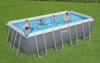 HKM-470931 Bestway 56670 Power Steel Rectangle Above Ground Swimming Pool 4.88m x 2.44m x 1.22m