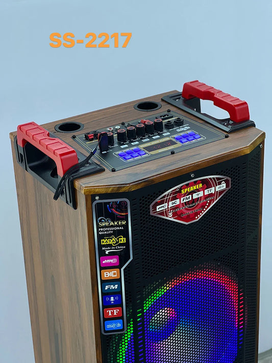 KTX-726291 Dual 12 Inch Push Portable Speakers Home Theatre Hi-Fi Karaoke System with Microphone