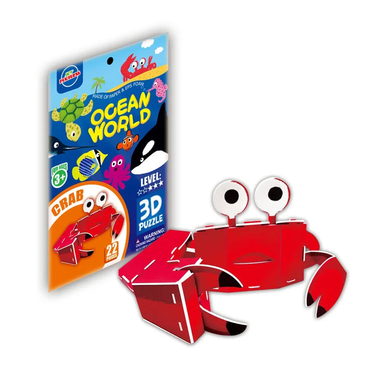 KTX-884819 3D Cardboard Animal Model Puzzle - DIY Educational Early Learning Toy for Creative Play