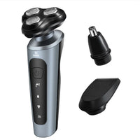 HKM-110931 4-in-1 Waterproof USB Rechargeable Rotary Electric Shaver and Beard Trimmer for Men