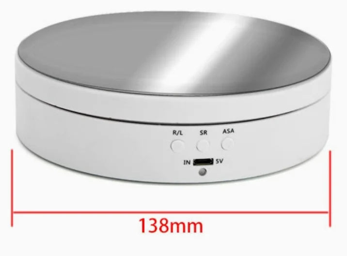 KTX-644947 Electric Rotating Display Stand with 3 Speeds for Jewelry and Photography, USB Rechargeable