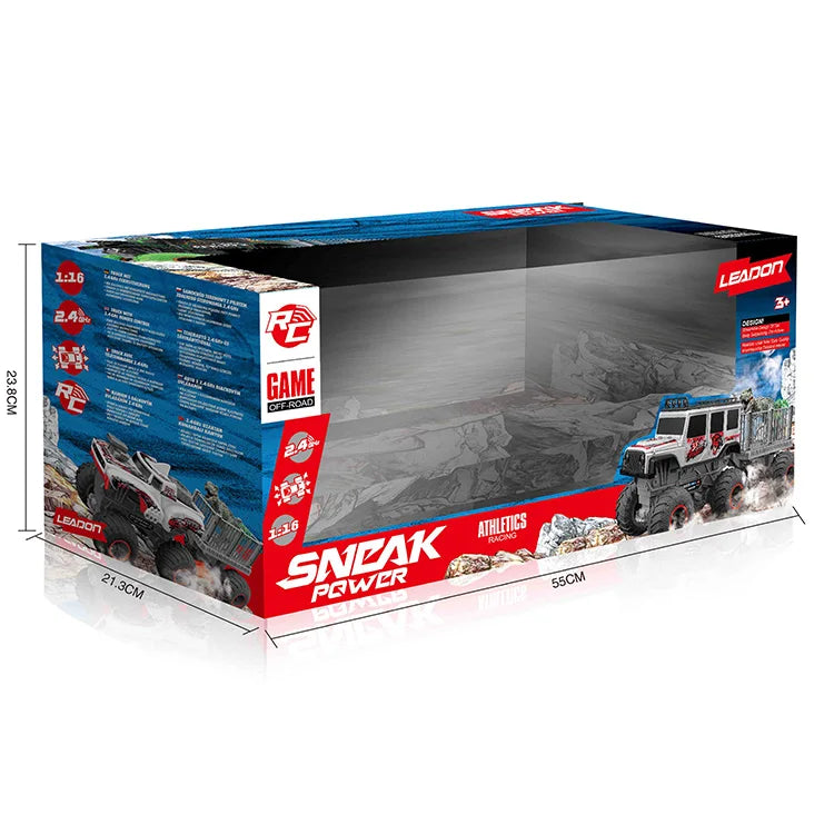 HKM-081811 6x6 Remote Control Monster Truck Stunt Car - 1/16 Scale Electric Vehicle for Ages 5+