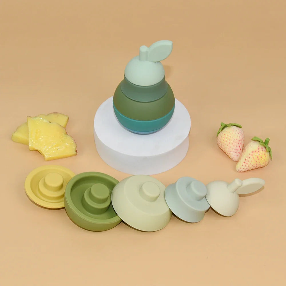 KTX-212499 Soft Baby Stacking Teething Toy and Building Block for Sensory Play