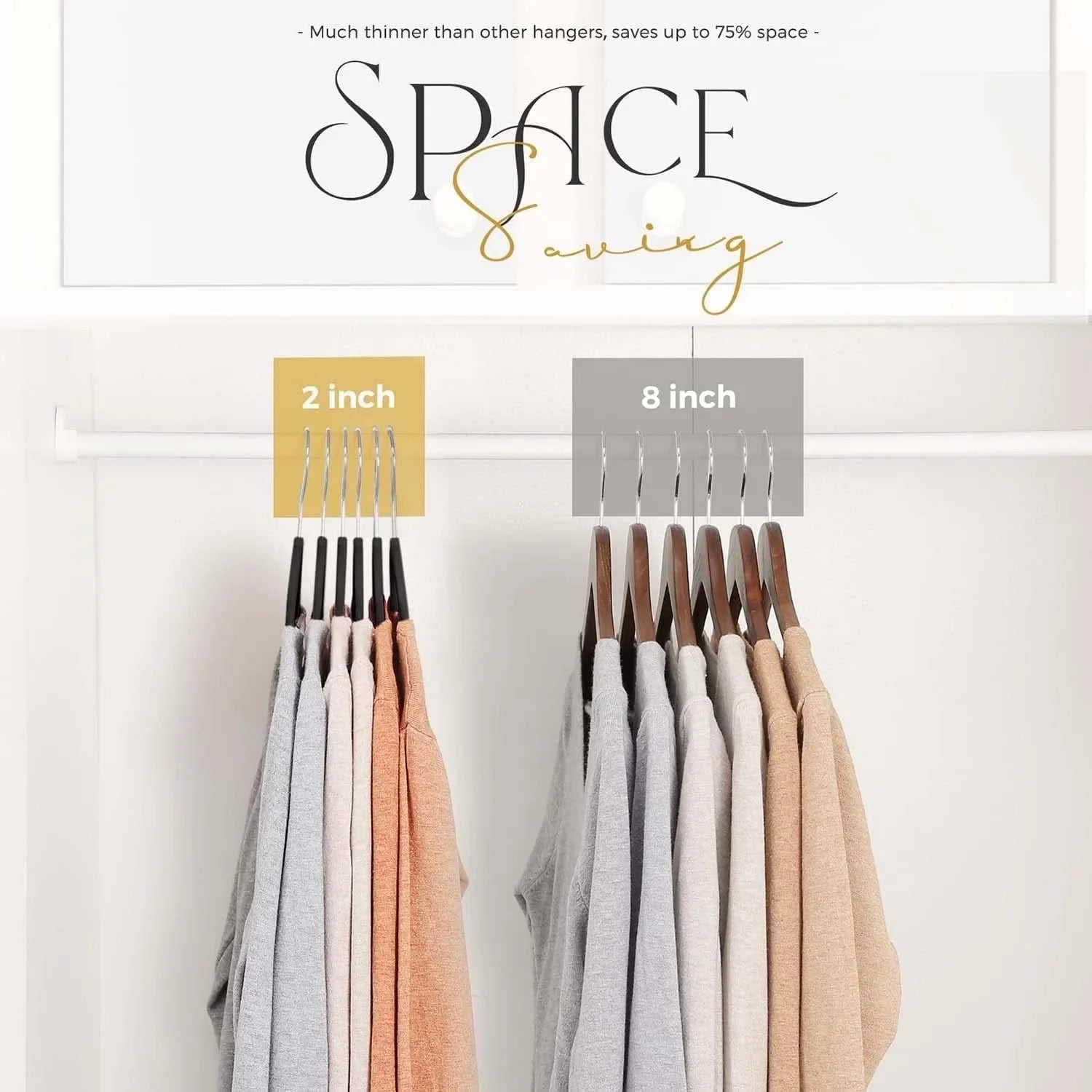 KTX-893331 Velvet Non-Slip Space-Saving Hangers for Clothing and Kitchen Organization