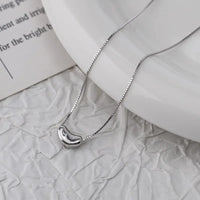HKM-543891 S925 Sterling Silver Coffee Bean Pendant 18K Gold Plated Summer Simple Link Chain Necklace Jewelry for Women