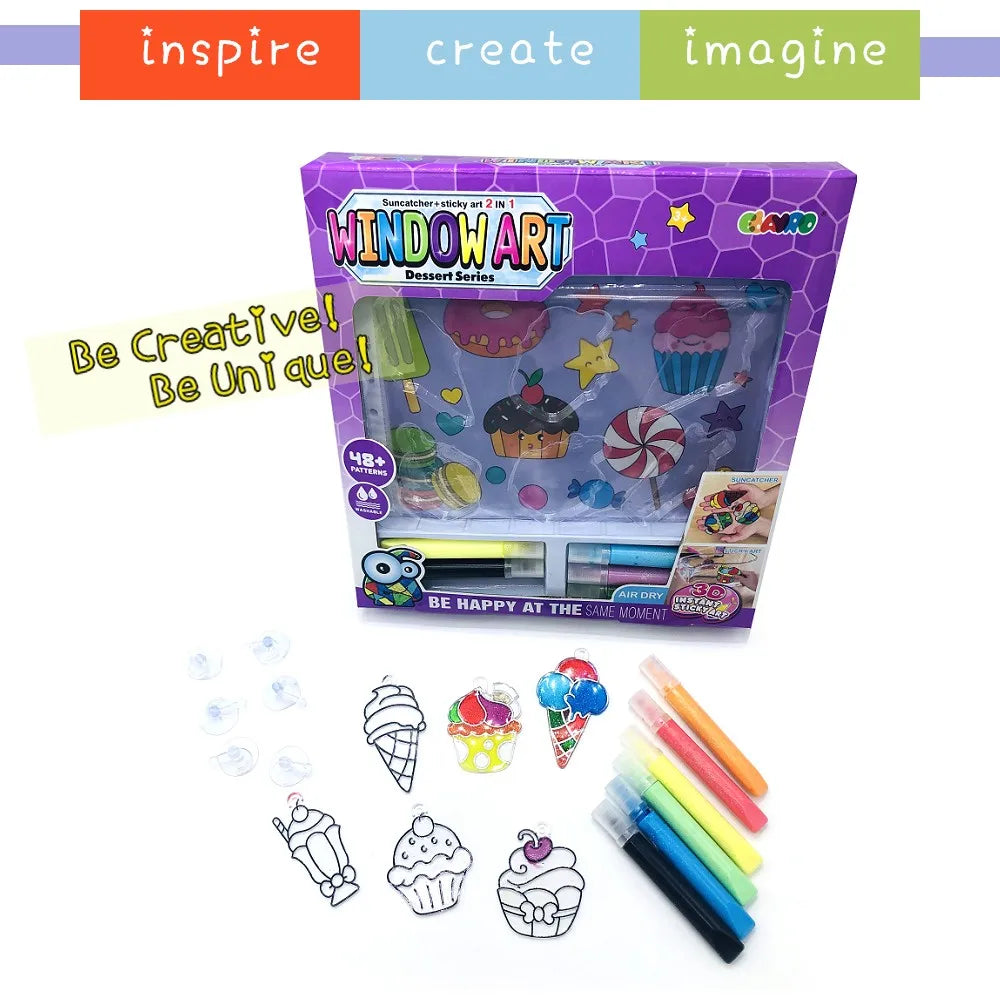 KTX-977363 Create Decorative Window Art with Suncatcher Refills and 8 Vibrant Paints