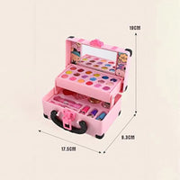 HKM-376723 Portable Makeup Kit for Kids with Real Cosmetics, Storage Case, Nail Art and Lipstick