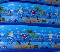 HKM-684499 Inflatable Ocean Pattern Family Pool with Bubble Bottom for Outdoor Use