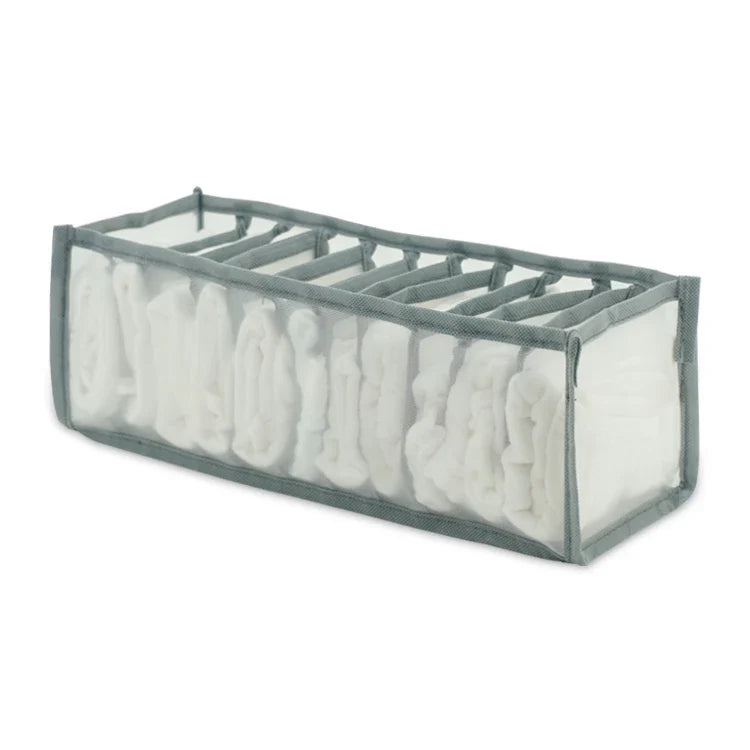 KTX-319315 Upgraded Foldable Drawer Organisers for Clothes with Handle - Grey Non-Woven Fabric Storage Solution