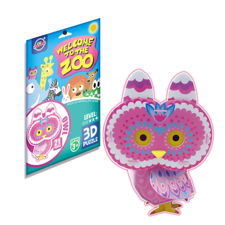 KTX-884819 3D Cardboard Animal Model Puzzle - DIY Educational Early Learning Toy for Creative Play