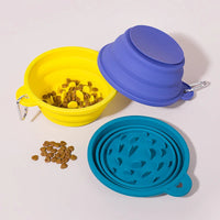 HKM-717907 Foldable Anti-Choking Silicone Pet Feeding Bowl for Dogs and Cats - Travel-Friendly Slow Feeder
