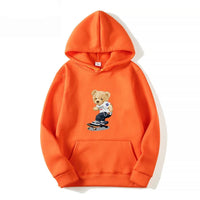 HKM-489555 Customized Men's Bear Sweatshirt Autumn and Winter Hooded Fashion Pullover Sweatshirt Sports Casual Printed Peplum Jacket