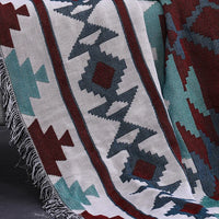 VTX-1043795 Custom Logo Throw Blanket Soft Polyester Cotton Modern Woven Plaid Throw for Couch Sofa Bed and Cozy Home Decor