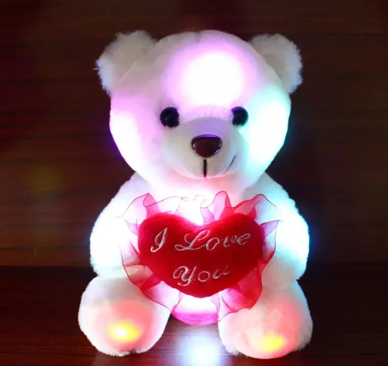 KTX-670419 LED Plush Bear Stuffed Animal Toy with Night Glow Light