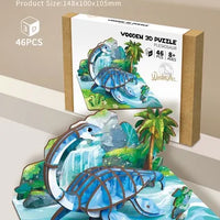 HKM-855891 Wooden 3D Insect Puzzle Set - Butterfly and Bee Models for Kids Educational Fun