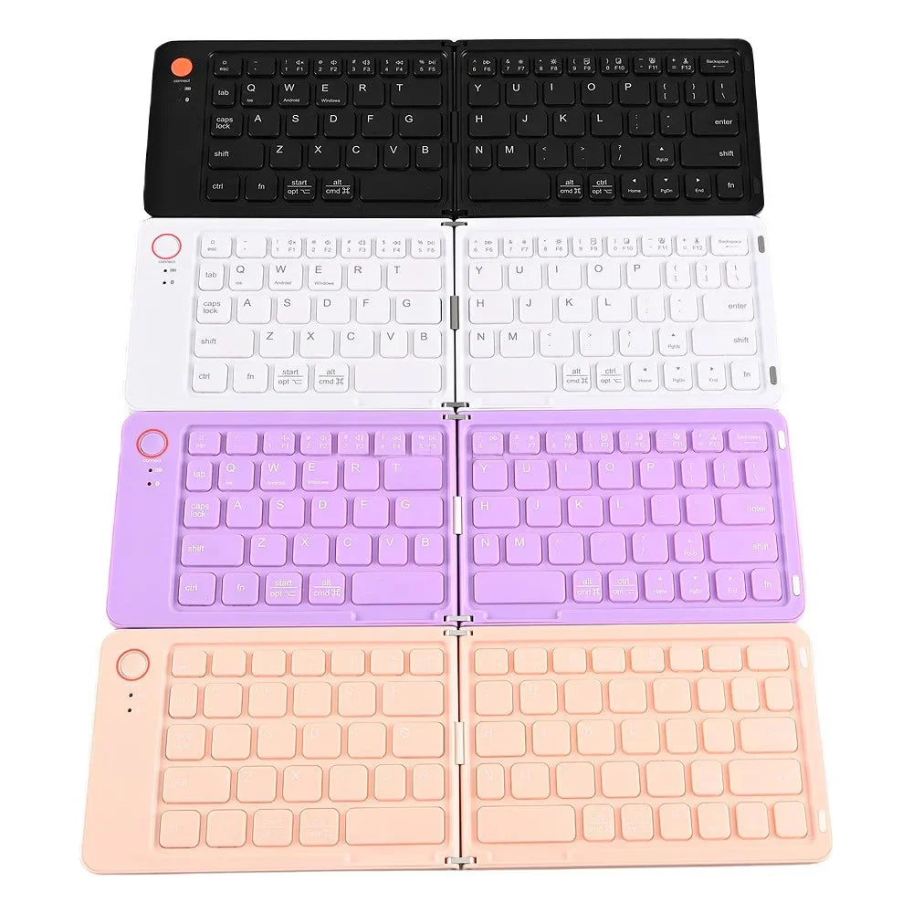 HKM-100819 Folding Bluetooth Keyboard for Tablets and Phones, Ultra Thin Design, Compatible with iPad and More