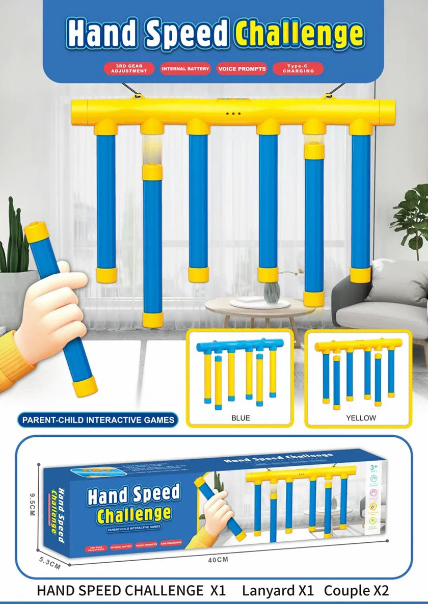 HKM-624211 Upgrade Reflex Drop Sticks Challenge Game with Voice Prompts and Remote Control for Indoor Fun