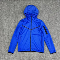 HKM-981075 Men's Plus Size Sports Hoodie Long Sleeved Zippered Jacket Thick Trench Coat for Winter Clothing Men's Coats