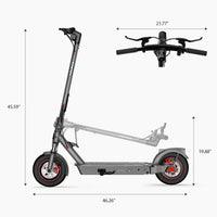 HKM-7220435 Electric Scooter 350W Motor 36V 10.4Ah Battery 26 Mile Range 10-Inch Tires Dual Suspension Foldable Bluetooth