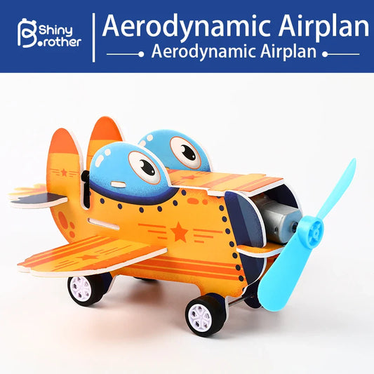 KTX-697427 DIY Aerodynamic Airplane Kit for Kids - Educational Science Toy with Fan Blades