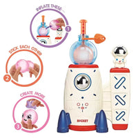 HKM-214035 Space Rocket Balloon Inflator with Accessories for Kids Birthday Parties