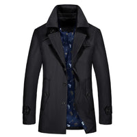 HKM-701971 Men's Coats Trench Coat Wind Breaker Jacket Middle-aged Business Plus Size Men's Jackets Wrinkle Resistant Fashion Man Coat
