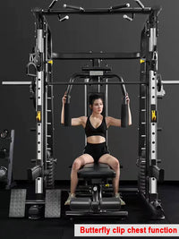HKM-878803 Multi-Functional Smith Machine Power Rack with Dual Weight Stack for Home and Commercial Gym Use