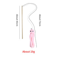 HKM-948435 Interactive Cat Teaser Wand Toy with Plush and Ribbon, 40cm