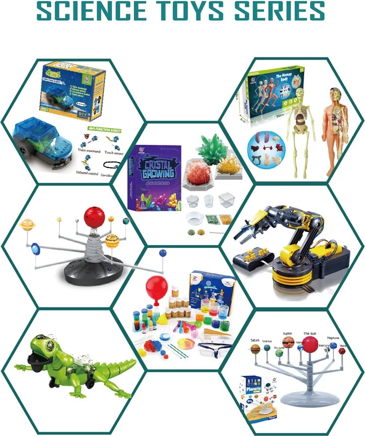 KTX-439571 Handmade Solar-Powered Wooden Lunar Rover Space Model DIY Educational Toy for Children