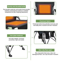 HKM-683347 Lightweight Outdoor Folding Chair with Heating Pad - Ideal for Camping and picnics
