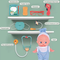 HKM-555219 Kids Doctor Playset with Toy Stethoscope and Medical Tools for Pretend Play Ages 5 and Up