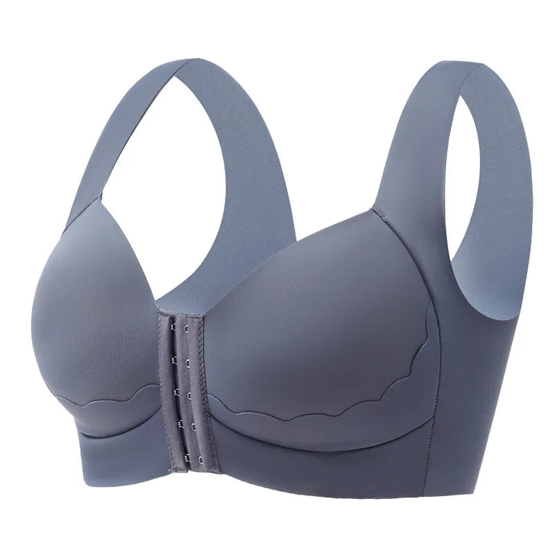 HKM-378899 High Quality Plus Size Seamless Bra Front Buckle No Underwire Bra Push up Wire Free Bra for Women