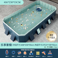 HKM-848339 Large Rectangular Above Ground Swimming Pool for Outdoor Use