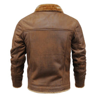 HKM-407059 Fur and Fur Integrated Men's Fur Collar and Plush Warm Windproof Jacket Jacket