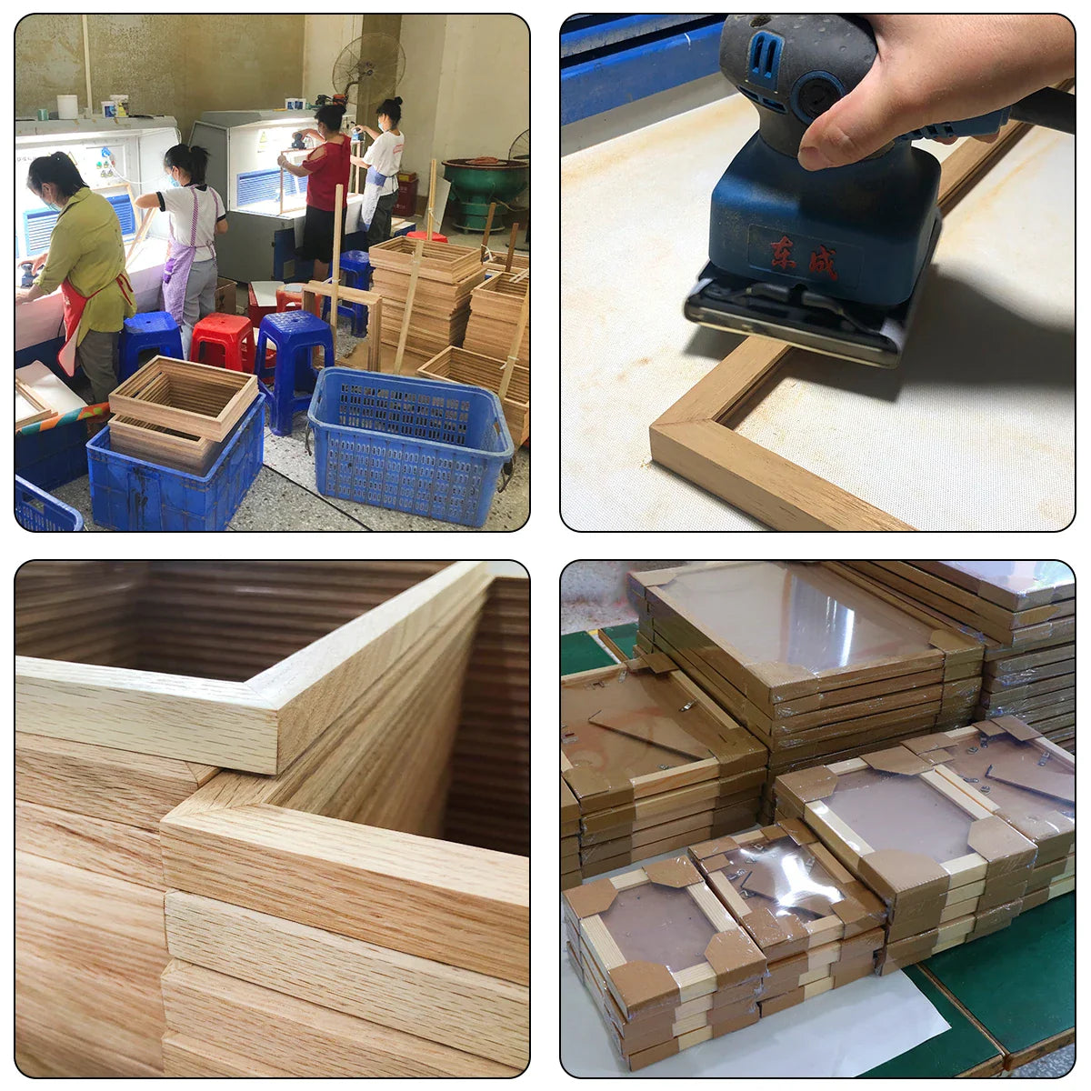 KTX-637075 Elegant Solid Hardwood Oak Photo Frame for A2, A3, A4 Prints - Wall Mount Art Decor