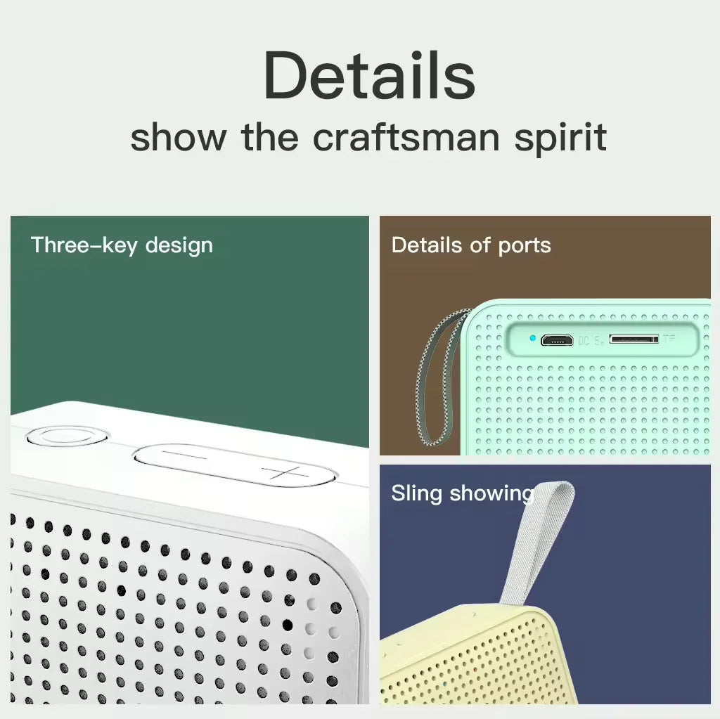 KTX-431379 Portable Dual Pairing Mini Speaker with TF Card and FM Radio, Wireless BT Surround Stereo Sound