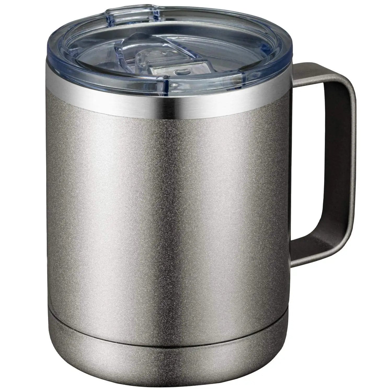 KTX-564179 12oz Eco-Friendly 304 Stainless Steel Coffee Mug with Sliding Lid and Handle for Camping and Travel