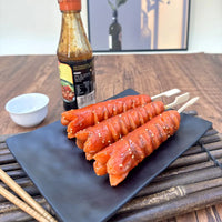 KI liangpeng Simulation Food Japanese-style charcoal barbecue photo Gluten Crispy Bone balls chicken skewers model window