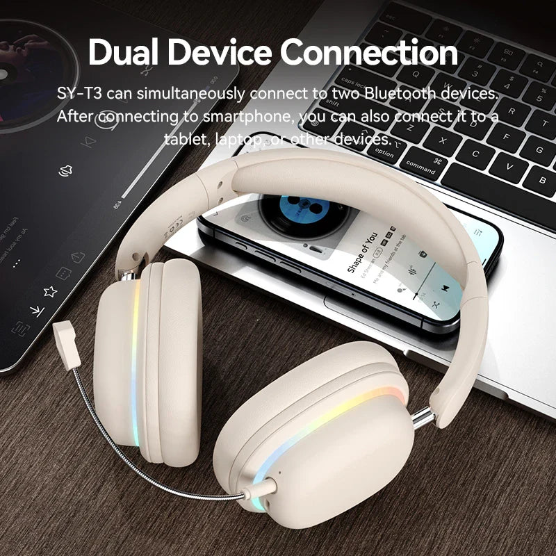 KTX-331923 Wireless Foldable Headphones with Rotatable Mic and BT 5.3 Stereo Earphones
