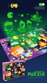 HKM-838931 Glow-in-the-Dark Children’s Puzzle Plane Educational Block Toy 26x19.5x6cm