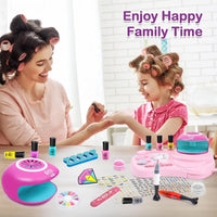 HKM-458067 Kids DIY Nail Polish Play Set for Girls Ages 2-13 - Colorful Makeup Kit in Box