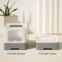 HKM-422995 Extra Large Foldable Enclosed Cat Litter Box for Cats – Convenient and Space-Saving Design