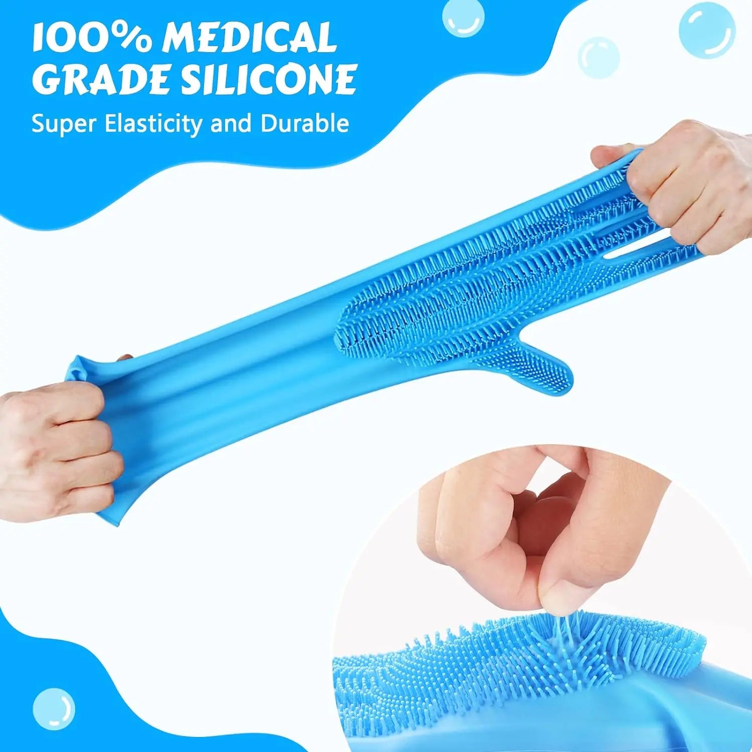 HKM-340499 Heat Resistant Silicone Pet Grooming Gloves for Comfortable Bathing and Massaging