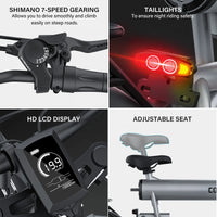 UK US EU Warehouse COSWHEEL T20 1500W 1000W 20x4 Fat Tire Bike 7 Speed Dual Full Suspension Electric Mountain Bike Road Ebike